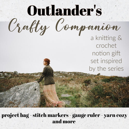 Cotton Knitting Bag Gift Set Outlander Inspired Stitch Markers Yarn Cozy Knitter and Crocheter Gift Christmas Holiday 2023 PRE-ORDER