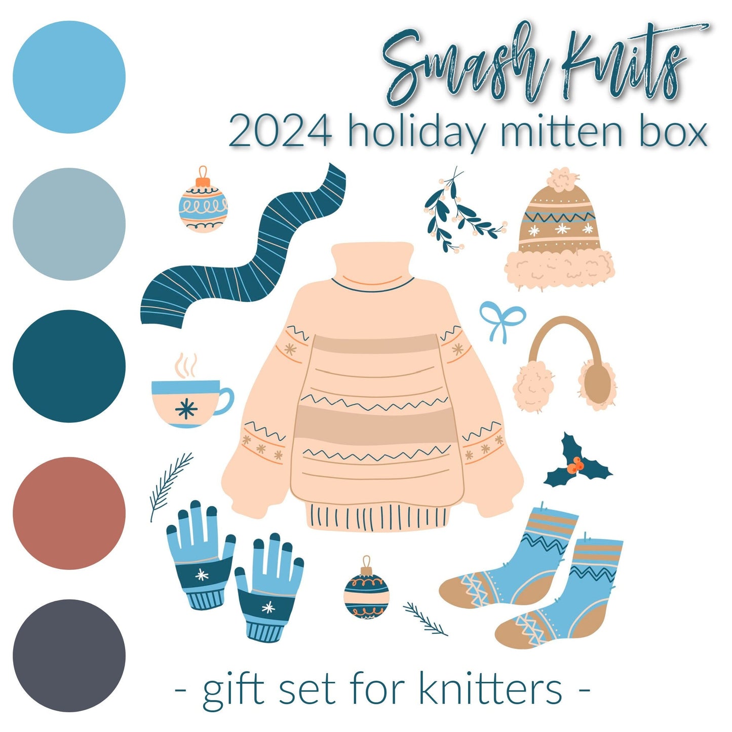 2024 Holiday Mitten Set "Warm Heart Warm Hands" Boxed Yarn Gift for Knitters and Crafters Christmas Gift