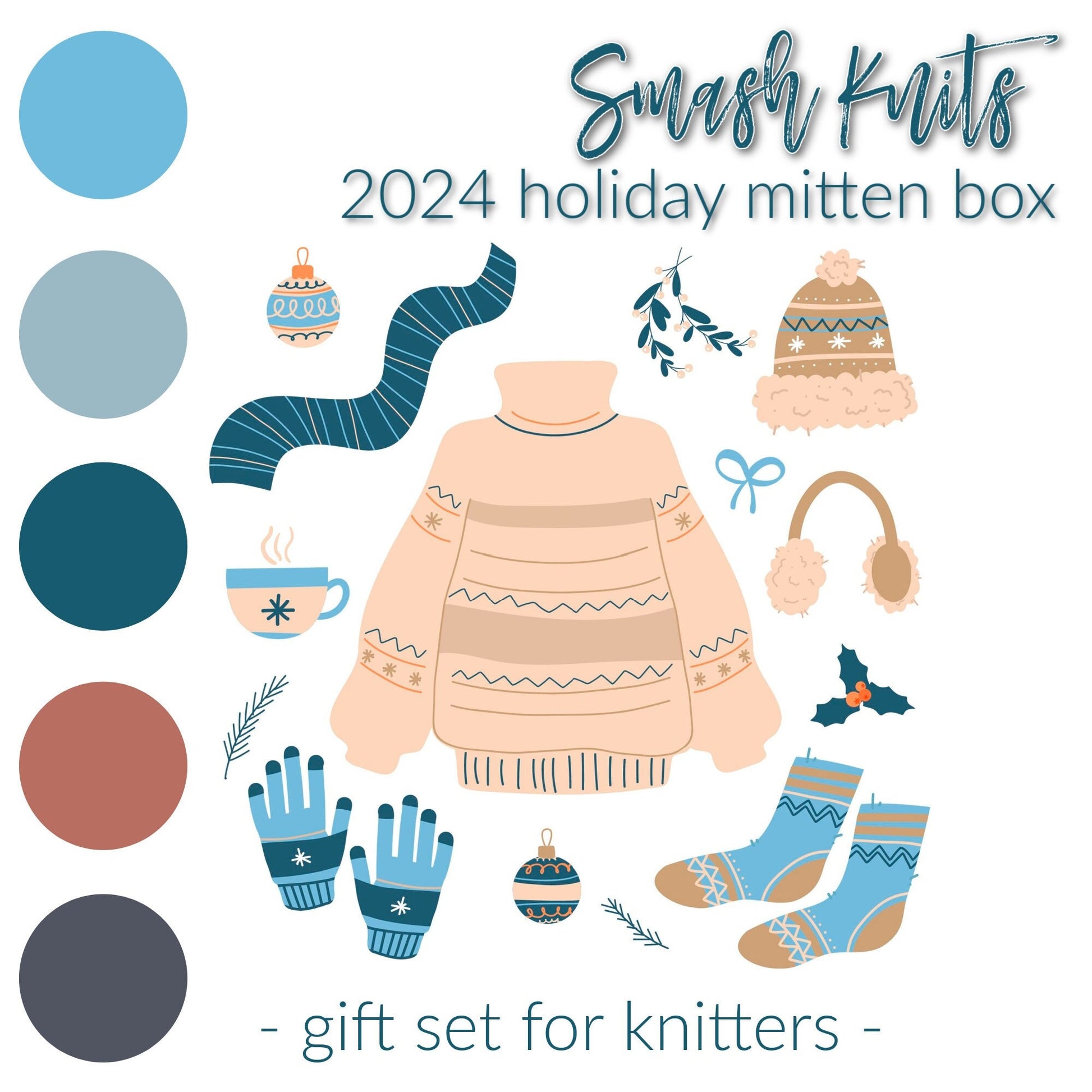 2024 Holiday Mitten Set "Warm Heart Warm Hands" Boxed Yarn Gift for Knitters and Crafters Christmas Gift